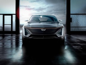 (FILES) In this file handout image obtained on January 12, 2021, courtesy of Cadillac/General Motors shows Cadillac in its recent product blitz derived from GMs future EV platform, as GM announced that Cadillac will be at the vanguard of the companys move towards an all-electric future. - General Motors again boosted  its investments in  electric and autonomous vehicles, announcing on June 16, 2021 it is raising planned spending by 30 percent to $35 billion through 2025 as it unveils new models and builds capacity. The big US automaker cited strong consumer reception to its early electric vehicle (EV) models and beneficial public policies as factors that give it confidence in the investment. The push includes the building of two additional battery cell plants in addition to the two factories currently under construction.