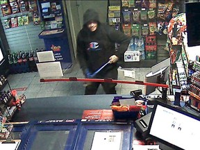 A security camera image of a man who broke into a Petro-Canada station in Oldcastle early June 1, 2021.