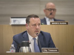 City treasurer, Joe Mancina, gives a presentation during day one of the 2020 budget deliberations in Council chambers, Monday, Jan. 27, 2020.