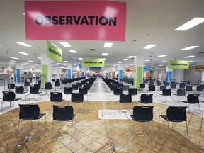 A section of the new Devonshire Mall Vaccination Centre is shown on Friday, June 18, 2021.