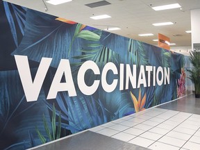 A section of the new Devonshire Mall Vaccination Centre is shown on Friday, June 18, 2021.
