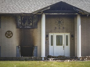 Fire damage can be seen on a home at 960 Broadway St., in West Windsor after an overnight fire, on Tuesday, June 29, 2021.