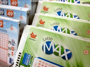 Lotto MAX tickets are shown in this 2015 file photo.