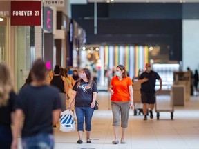 Shoppers visit Devonshire Mall in Windsor, Ontario, on June 30, 2021.