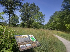 A sign denoting the Ojibway Prairie Provincial Nature Reserve in Windsor's west end. Photographed June 29, 2021.