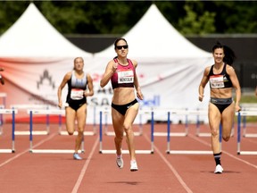 Noelle Montcalm won her sixth senior women's title in the 400-metre hurdles at the Canadian Track and Field Championships on Sunday.