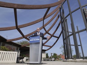 Windsor Mayor Drew Dilkens speaks at a press conference on Tuesday, June 1, 2021 at the Sand Point Beach regarding improvement plans for the city-owned asset.