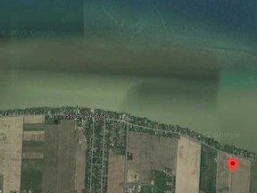 A satellite image show Claireview Drive in the Municipality of Lakeshore, near where the body of Harold Todd Howe, 58, of Lakeshore, was found on the morning of June 10, 2021.