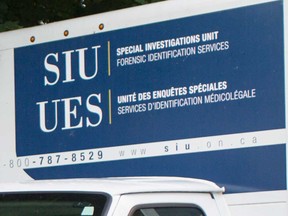 Logo of Ontario's Special Investigations Unit (SIU) on a vehicle in 2019.