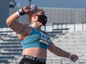 Former Lancer shot putter Sarah Mitton continued her streak with a record-setting performance on Saturday at the Johnny Loarding Classic.