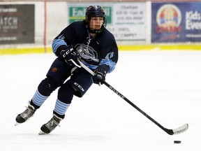 Lighthouse Cove's Declan Waddick, seen here in action for Chatham Ursuline high school, is considered the area's top-rated prospect for this year's OHL Draft.