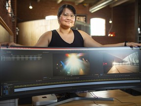 Nhu Tu, an editor and cinema photographer at Suede Productions who worked on the Discover the New Tom Patterson Theatre project, is pictured at her editing suite on Thursday, June 10, 2021.