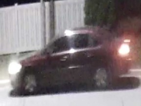 An image of a red vehicle that left the scene of an arson incident in Lakeshore early June 17, 2021.