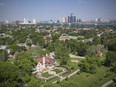 An aerial view of Walkerville, with Willistead Manor in the foreground, is seen on Sunday, June 6, 2021.