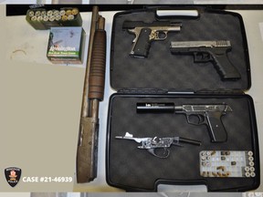 Windsor police seized a sawed-off shotgun and multiple imitation firearms from a home in the 2700 block of Lynngrove Court on Monday, May 31, 2021.