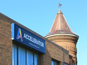 Downtown Windsor Business Accelerator on Howard Avenue has new signage.  Accelorator staff held a Thank You event for area residents, businesses, sponsors and donors Friday.