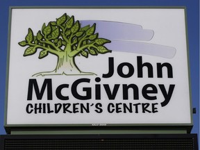 Sign at the John McGivney Children's Centre in Windsor.