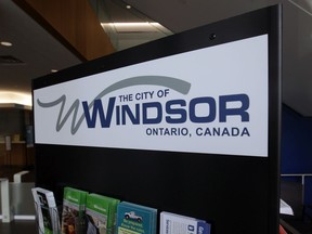 Ahead of its 2023 budget process, the City of Windsor has launched a new online tool that lets residents share their spending priorities and have a go at balancing the bottom line. Here in photo, the city logo is displayed at city hall.