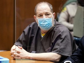 Harvey Weinstein, who was extradited from New York to Los Angeles to face sex-related charges, listens in court during a pre-trial hearing in Los Angeles, Thursday, July 29, 2021.