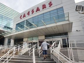 A Caesars Windsor patron heads towards the casino on Friday, July 23, 2021. The establishment opened after months of closure due to the pandemic.
