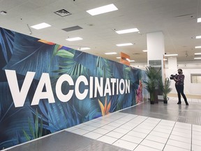 Where are the youth? A section of the Devonshire Mall Vaccination Centre is shown on June 18, 2021.