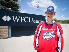 First-round pickEthan Miedema arrived in Windsor on Friday to sign on with the Spitfires.