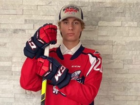 The Windsor Spitfires have signed second-round pick Bronson Ride.    Image courtesy of the Ride family / Windsor Star