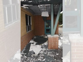 LaSalle police are investigating a fire they believe was intentionally set outside LaSalle Public School on Sunday, July 11, 2021.