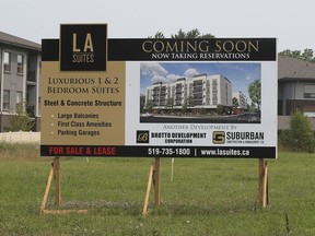 The site of a new condo development near Malden and Sprucewood in LaSalle is shown on Monday, July 19, 2021.