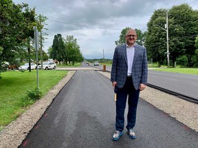 Windsor Mayor Drew Dilkens stands on the newly-opened bike path on Matchette Road in Windsor's west end. Photographed July 23, 2021.