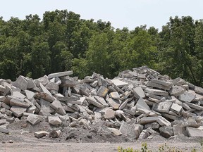 Chunks of concrete and rebar on property for sale near Ojibway Shores. Photographed July 22, 2021.