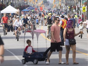 Thousands of people make their way down Wyandotte St. East for Open Streets, Sunday, September 22, 2019.