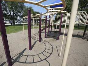 Playground equipment at the Gignac Park in Windsor is shown on Thursday, July 29, 2021.