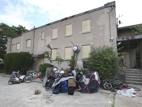 An assortment of items are shown outside of the River Place apartments on Thursday, July 22, 2021.
