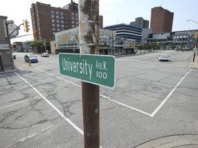 The intersection of University and Victoria is shown in downtown Windsor on Tuesday, July 27, 2021.