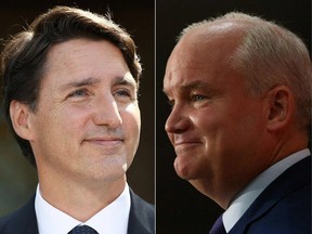 Prime Minister Justin Trudeau and CPC Leader Erin O'Toole.