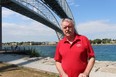 Sarnia Mayor Mike Bradley stands under the Blue Water Bridge in Point Edward. (Paul Morden/The Observer)