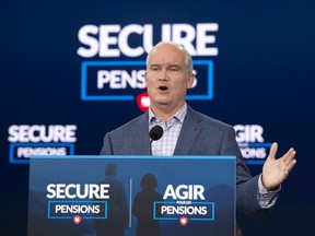 Conservative Leader Erin O'Toole speaks to the media Tuesday, Aug. 24, 2021 in Ottawa.