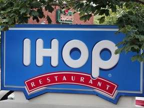 The logo of an IHOP restaurant in Elgin, Illinois.