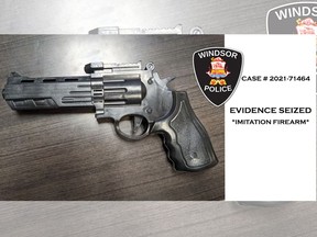 Windsor police have arrested a local man who allegedly pointed this imitation firearm at an officer on Saturday, July 31, 2021.