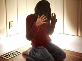 Photo illustration to show adolescent (teen) depression.