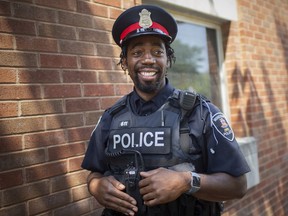 The Windsor Police Service's Diversity, Inclusion, and Recruitment Outreach officer, Constable Jamie Adjetey-Nelson, is pictured outside the Windsor Police Service Community Services Branch on Thursday, August 5, 2021.