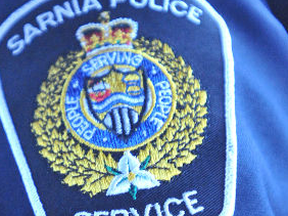 Sarnia police uniform badge.