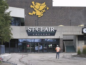 The main entrance at the St. Clair College main campus is shown on Monday, August 16, 2021.