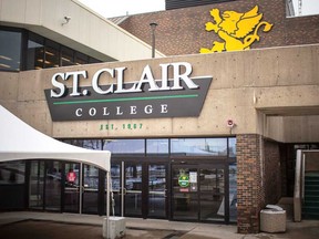 The St. Clair College campus in Windsor is shown in this January 2021 file photo.