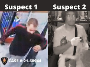 Windsor police are looking for these two male suspects following a series of thefts on July 26, 2021.