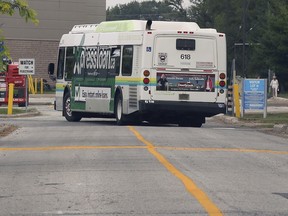 A transit Windsor bus is shown at the St. Clair College main campus on Monday, August 16, 2021.