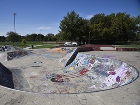 Two Windsor police vehicles were stopped at Forest Glade Park on Friday, Sept. 24, 2021.