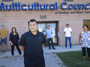 Fred Francis, director of program and development for the Multicultural Council, is pictured with staff members who have been instrumental in placing Afghan newcomers here in Windsor, on Thursday, September 2, 2021.