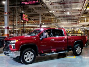 FILE PHOTO: General Motors Co displays the Chevrolet 2020 Silverado HD pickup truck at the GM Flint Assembly Plant in Flint, Michigan, U.S. February 5, 2019.